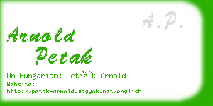 arnold petak business card